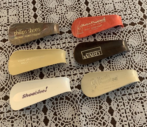 Six vintage shoehorns knapp - six,